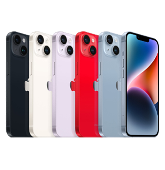 iPhone 14 colores Negro - Blanco - Morado - Rojo y Azul