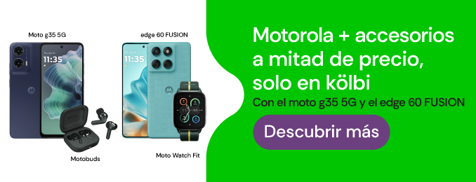 motorola + accesorios a mitad de precio, solo en kölbi