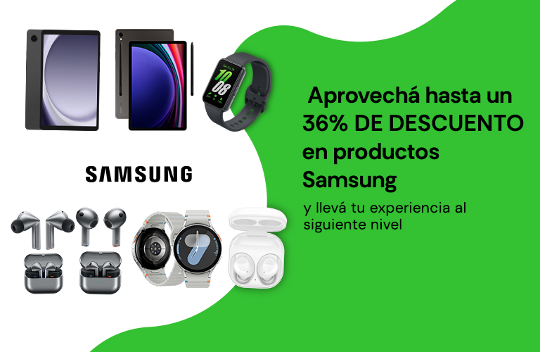 Hasta 36% de descuento en artículos Samsung