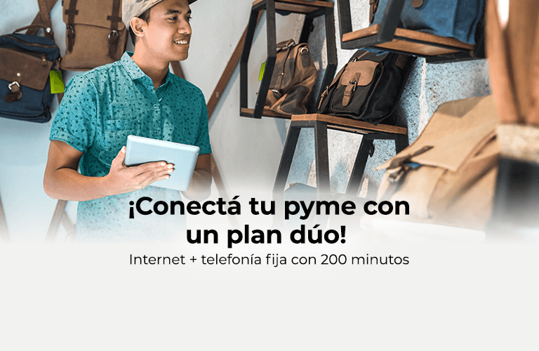 ¡Conectá tu pyme con un plan dúo!  Internet + telefonía fija con 200 minutos