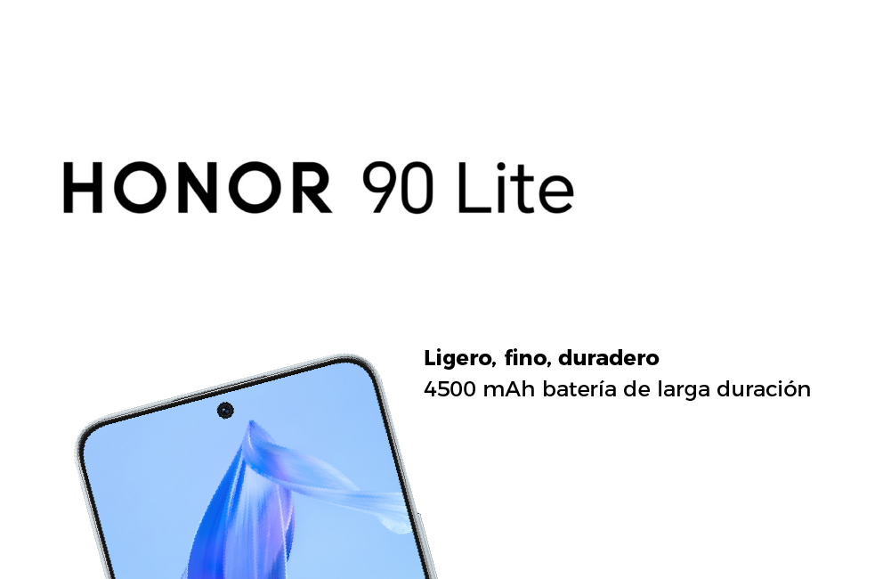 HONOR 90 Lite, ligero, fino, duradero. 4500 mAh batería de larga duración