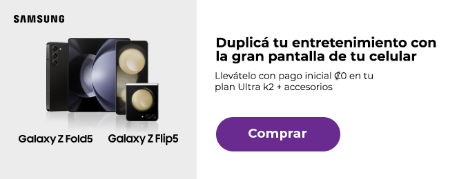 Galaxy Z Fold5 y Z Flip5, llevátelo con pago inicial ₡0 en tu plan Ultra k2 + accesorios