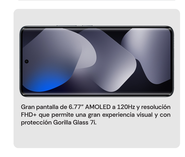 Gran pantalla de 6.77" AMOLED a 120Hz y resolución FHD+