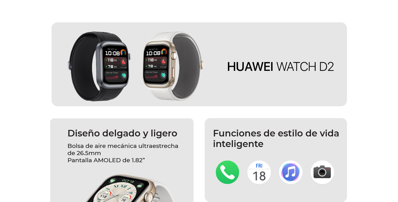 Huawei Watch D2 funciones de estilo de vida