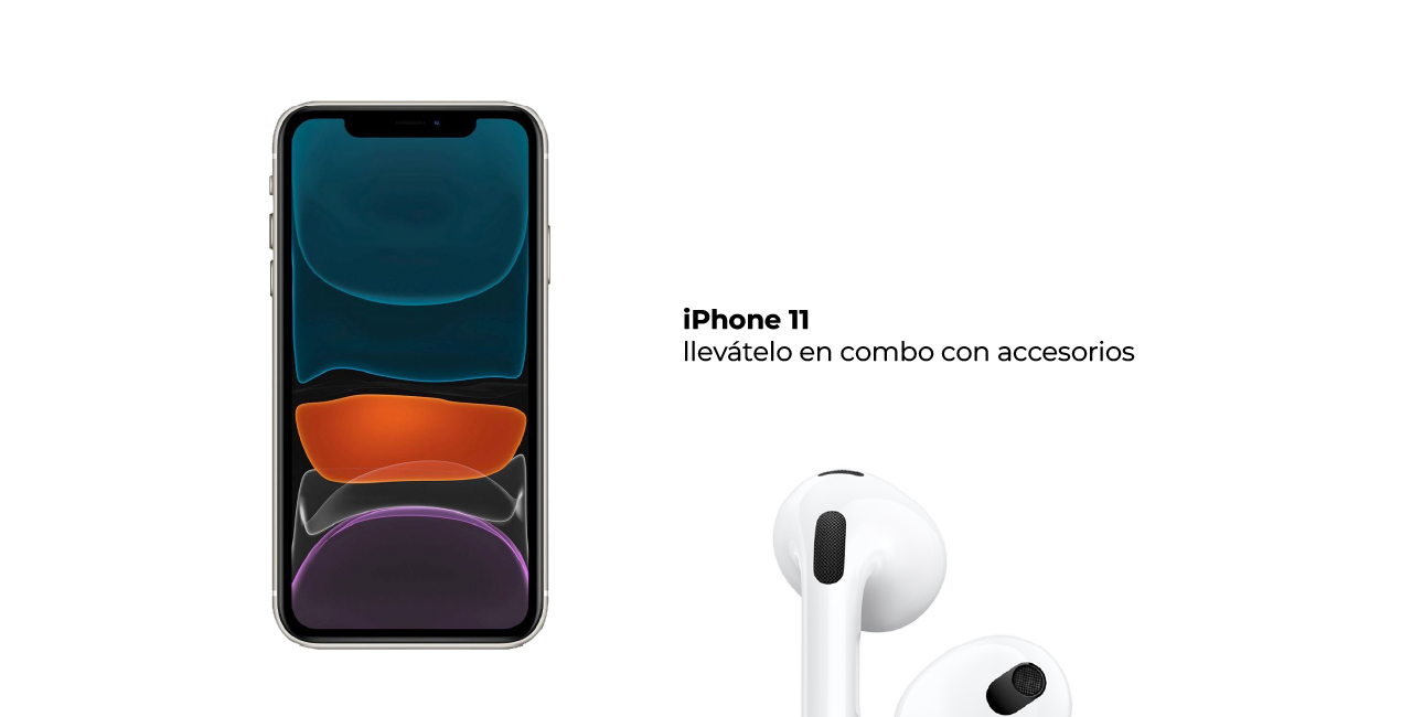 COMBO DE iPhone+AirPods *Apple iPhone 11 64GB COLOR NEGRO+ AirPods