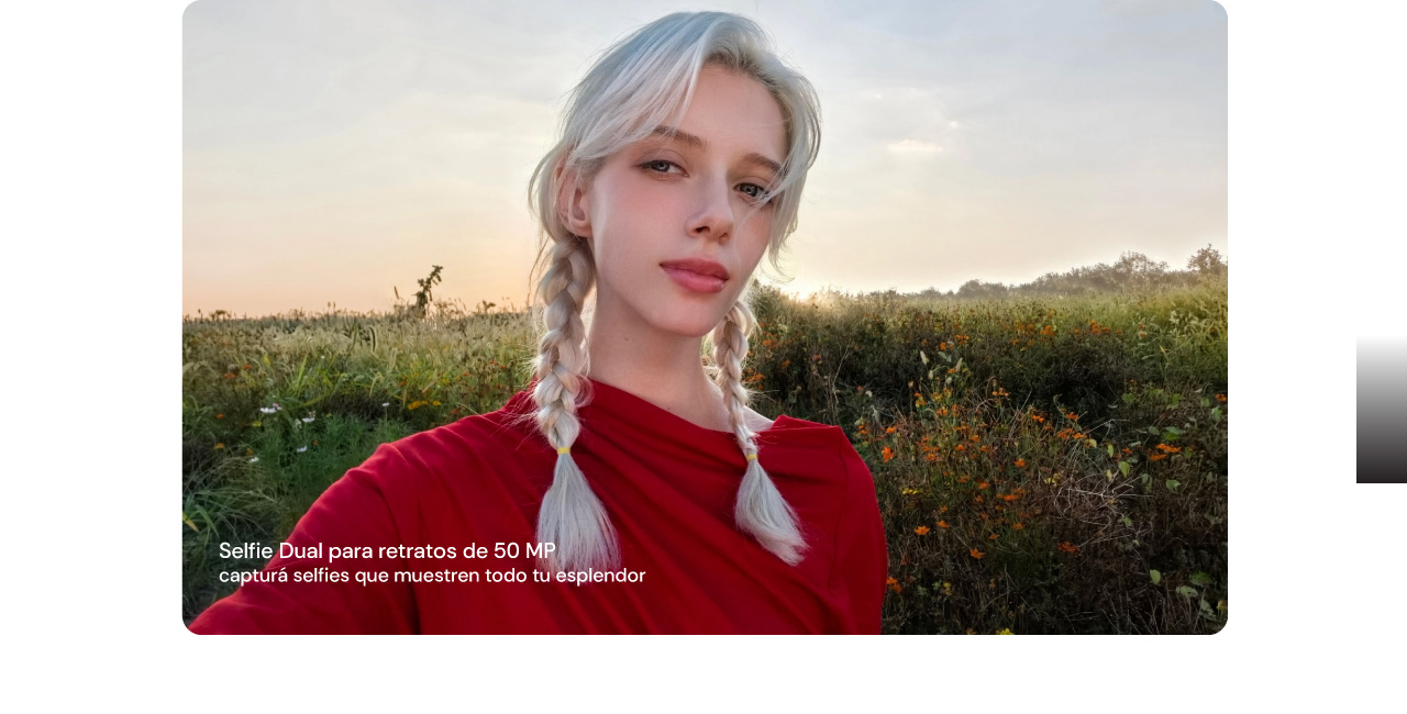 Selfie Dual para retratos de 50 MP