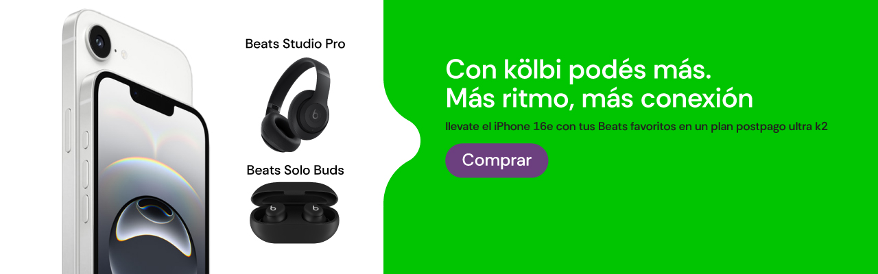 Llevate el iPhone 16e con tus Beats favoritos en un plan postpago ultra k2
