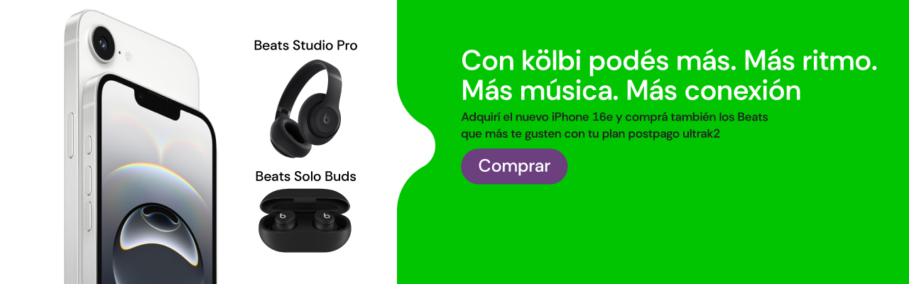 Llevate el iPhone 16e con tus Beats favoritos en un plan postpago ultra k2