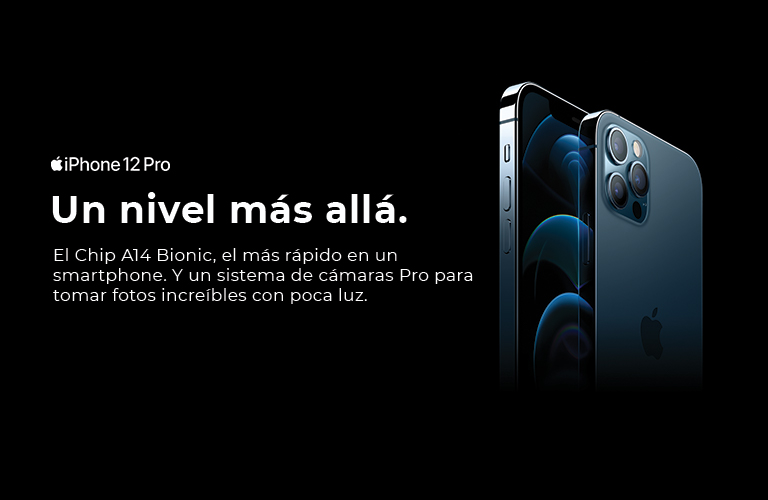 iPhone 12 Pro, un nivel más allá! El chip A14 Bionic, el más rápido en un smartphone. Y un sistema de cámaras Pro para tomar fotos increíbles con poca luz. 