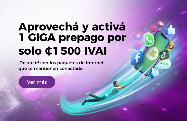 Aprovechá y activá 1 giga prepago por solo 1500 colones IVAI, ver más