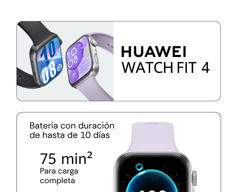 Huawei Watch Fit 4 con batería con duración de hasta 10 días