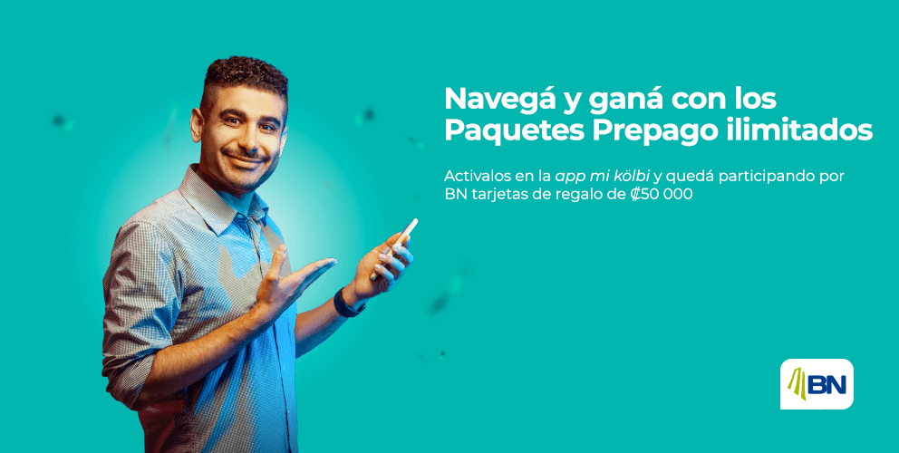 Activá los Paquetes de Internet Prepago ilimitados en la app mi kölbi y participá por tarjetas de regalo