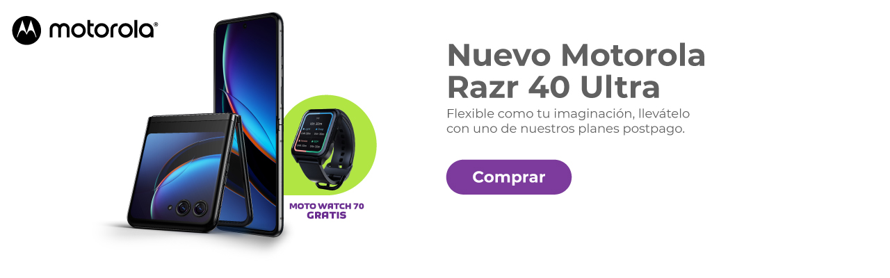 Nuevo Motorola Razr 40 Ultra, flexible como tu imaginación, llevatelo nuestros planes postpago