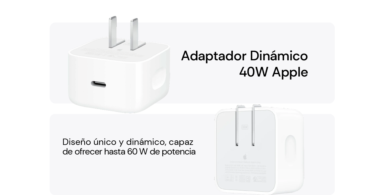 Apple Power adapter, carga rápida y eficiente