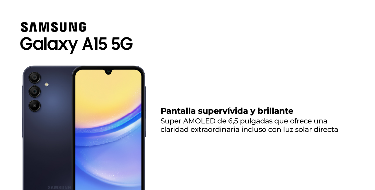 Samsung Galaxy A15 5G, pantalla super vívida y brillante