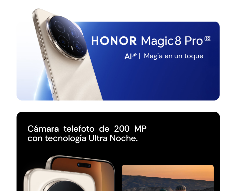 ONOR Magic 8 Pro Cámara Telefoto de 200MP con tecnología Ultra Noche