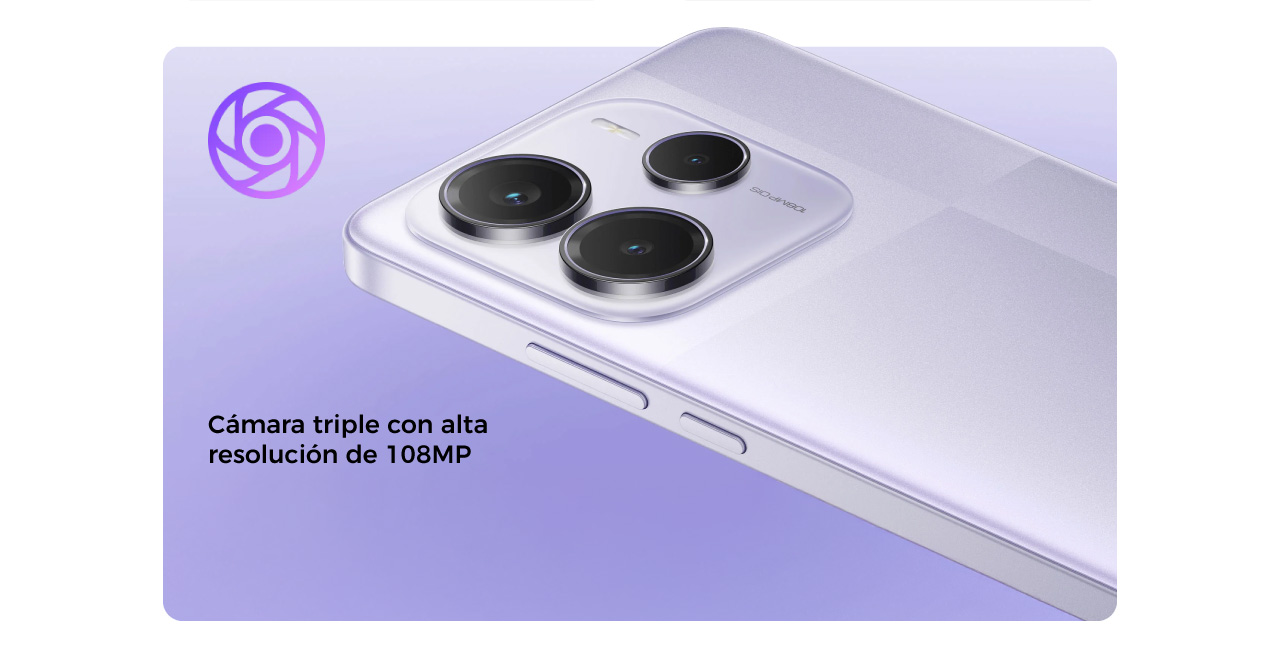Cámara triple con alta resolución de 108MP