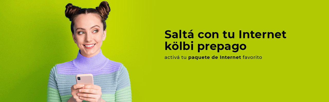 Saltá con tu Internet kölbi prepagom activá el paquete 1 GIGA a precio especial de 1500 colones IVAI