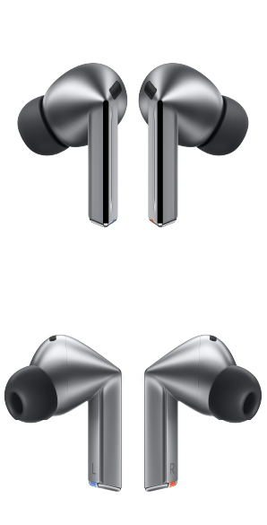 Samsung Galaxy Buds 3 Pro vista frontal y trasera