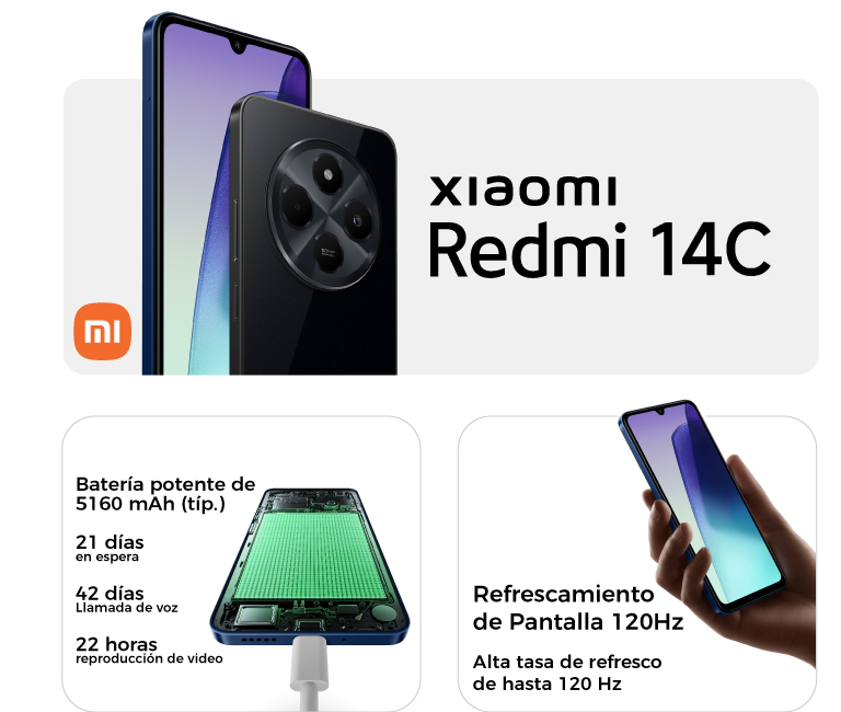 Batería potente de 5160 mAh