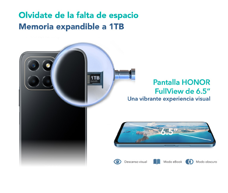 Memoria expandible de hasta 1TB y pantalla FullView de 6.5