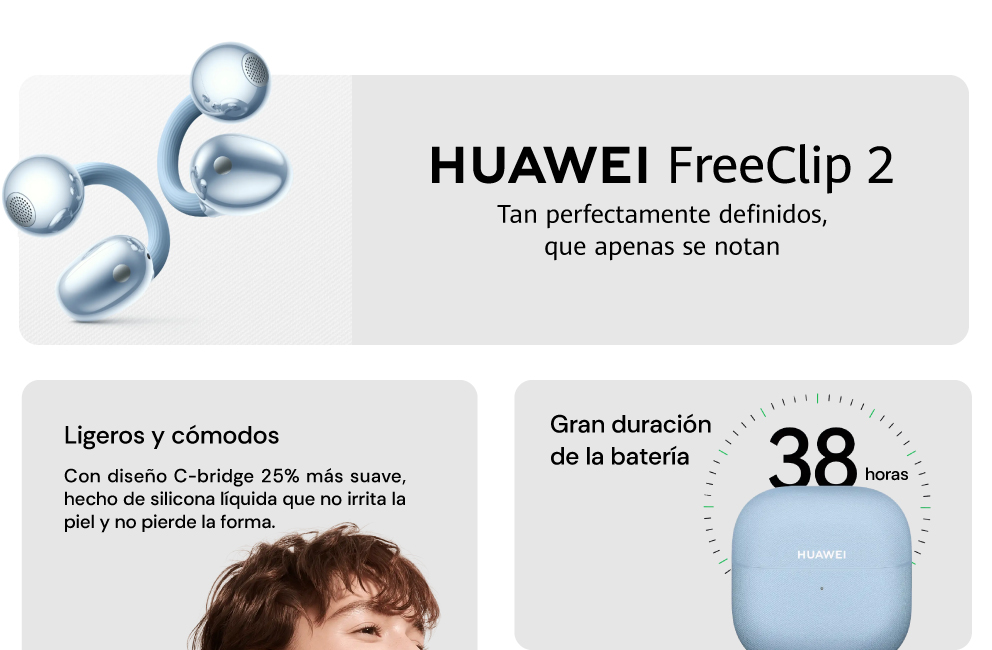Huawei FreeClip2, Tan perfectamente definidos, que apenas se notan