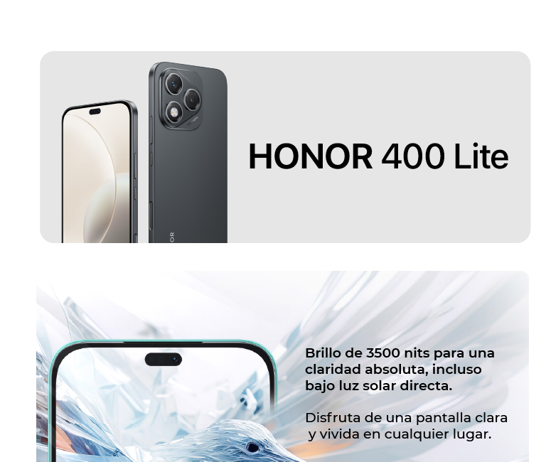 Honor 400 lite, con brillo de 3500 nits para una claridad absoluta