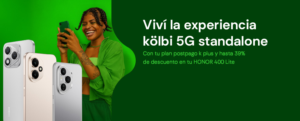 Experimentá kölbi 5G hoy mismo con un HONOR 400 Lite