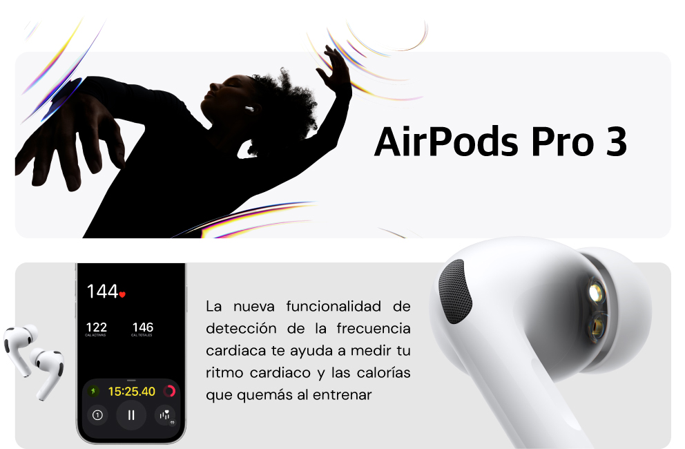 AirPods Pro 3: nueva funcionalidad de detección de la frecuencia cardiaca