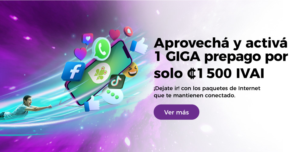 Aprovechá y activá 1 giga prepago por solo 1500 colones IVAI, ver más