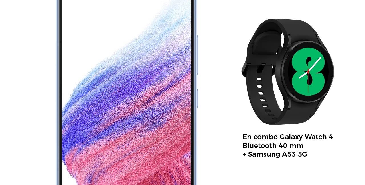  En combo Galaxy Watch 4 Bluetooth 40 mm + Samsung A53 5G