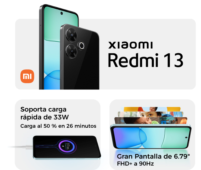 Xiaomi Redmi 13 soporta carga rápida de 33W