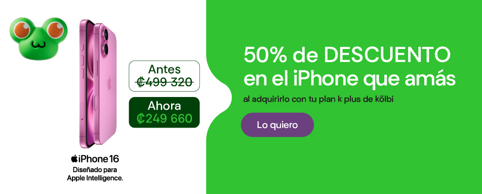 Enamorate del iPhone 16 a 50% de descuento