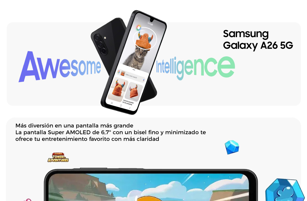 Samsung Galaxy A26 5G: más diversión en una pantalla más grande