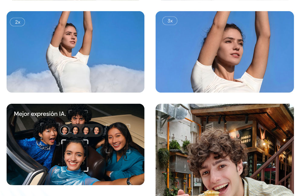 Increíbles Selfies:Cámara de retratos Ultra Gran Angular de 60 MP