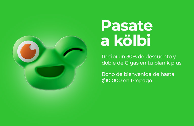  Pasate a kölbi y recibí un 30% de descuento en plan postpago o bono de 10.000 colones en prepago