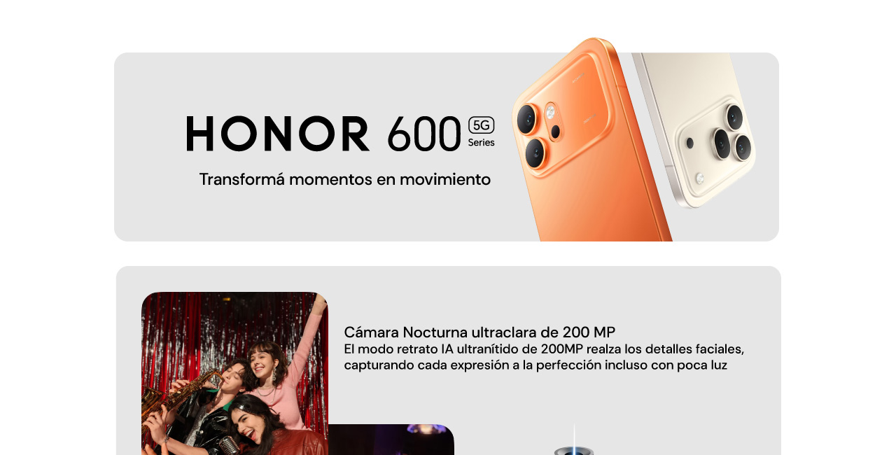 HONOR 600; cámara noctura ultraclara de 200MP