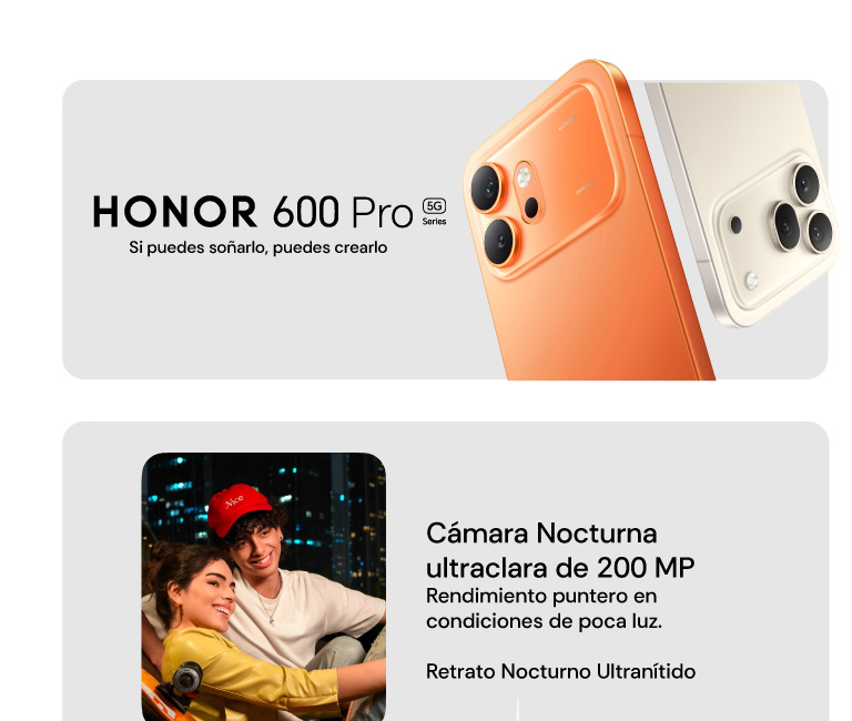 HONOR 600 Pro: cámara nocturna ultraclara de 200 MP
