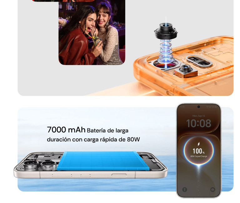 7000 mAh batería de larga duración con carga rápida de 80W