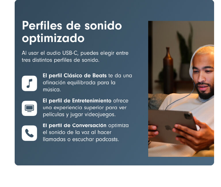 Beats Studio Pro, perfiles de sonido optimizado