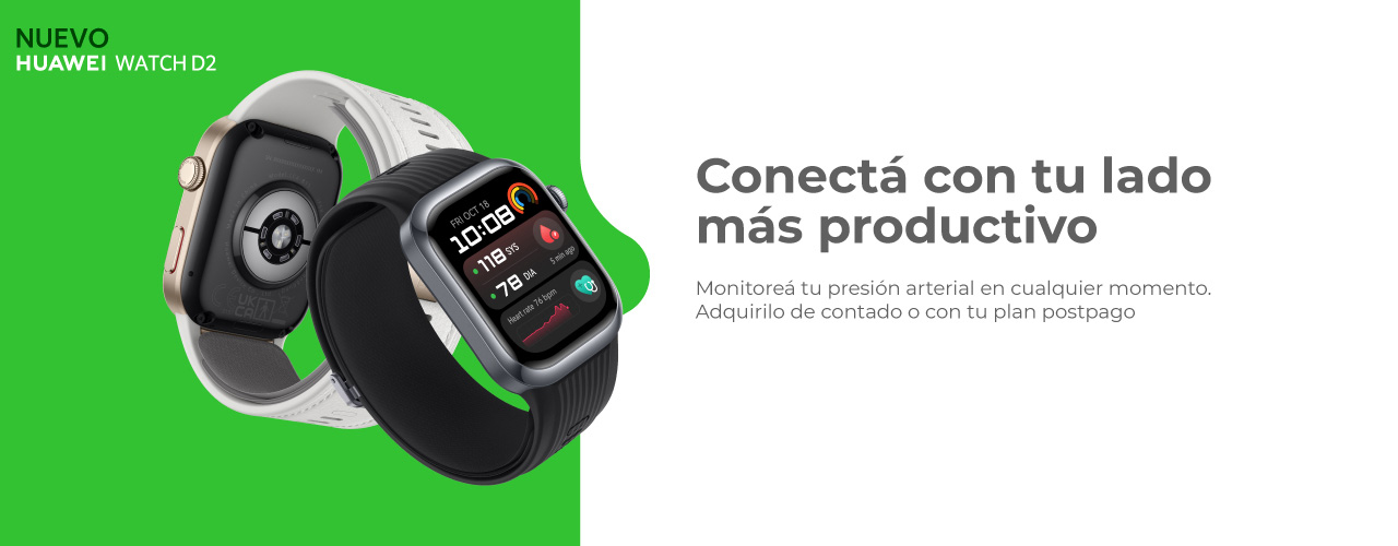 Huawei Watch D2 Conectá con tu lado más productivo y monitoreá tu presión 