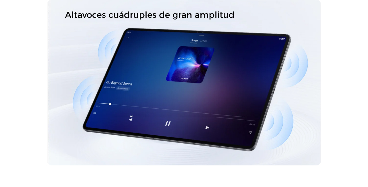 Pad X8a con altavoces cuádruples de gran amplitud