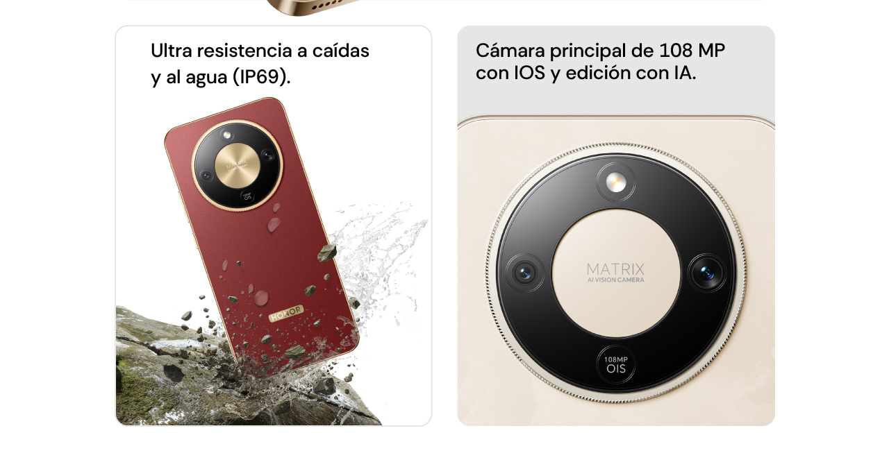 HONOR Magic 8 Lite con cámara principal de 108 MP con IOS y edición con IA