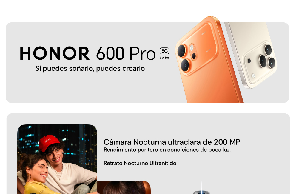 HONOR 600 Pro: cámara nocturna ultraclara de 200 MP